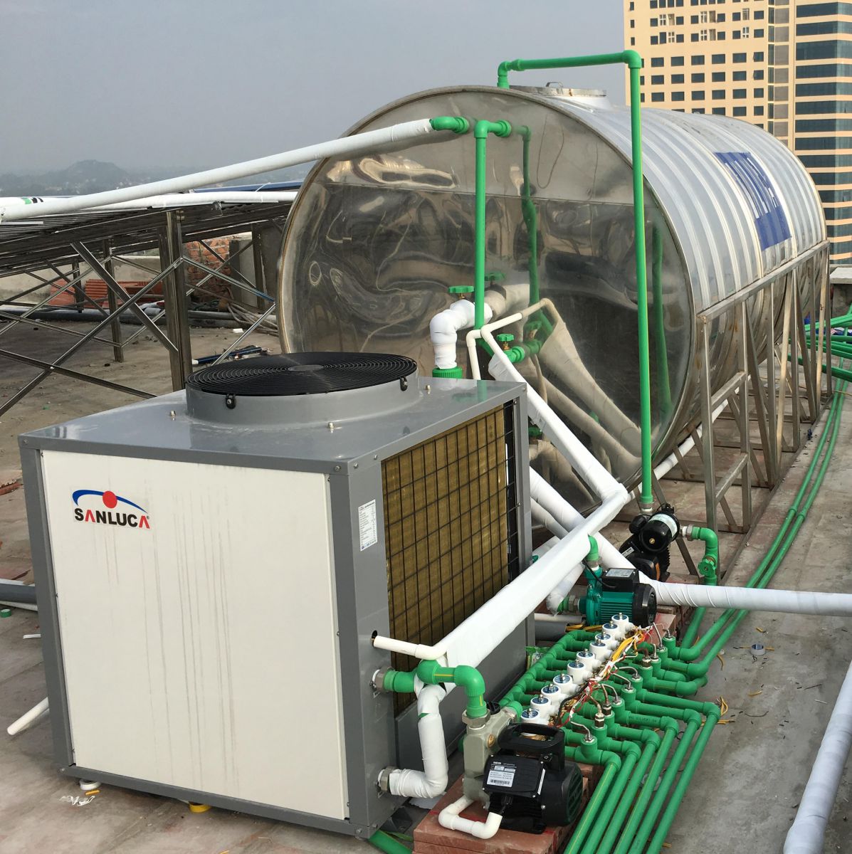 Bơm nhiệt heat pump lắp đặt tại Nghệ An